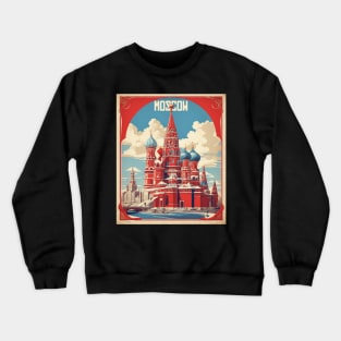 Moscow Russia Vintage Tourism Poster Crewneck Sweatshirt